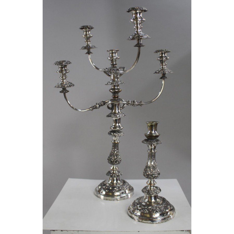 Pair of English Sheffield Plate Candelabras c.1800